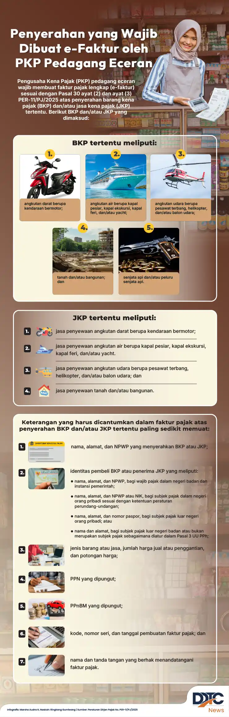 Penyerahan yang Wajib Dibuat e-Faktur oleh PKP Pedagang Eceran