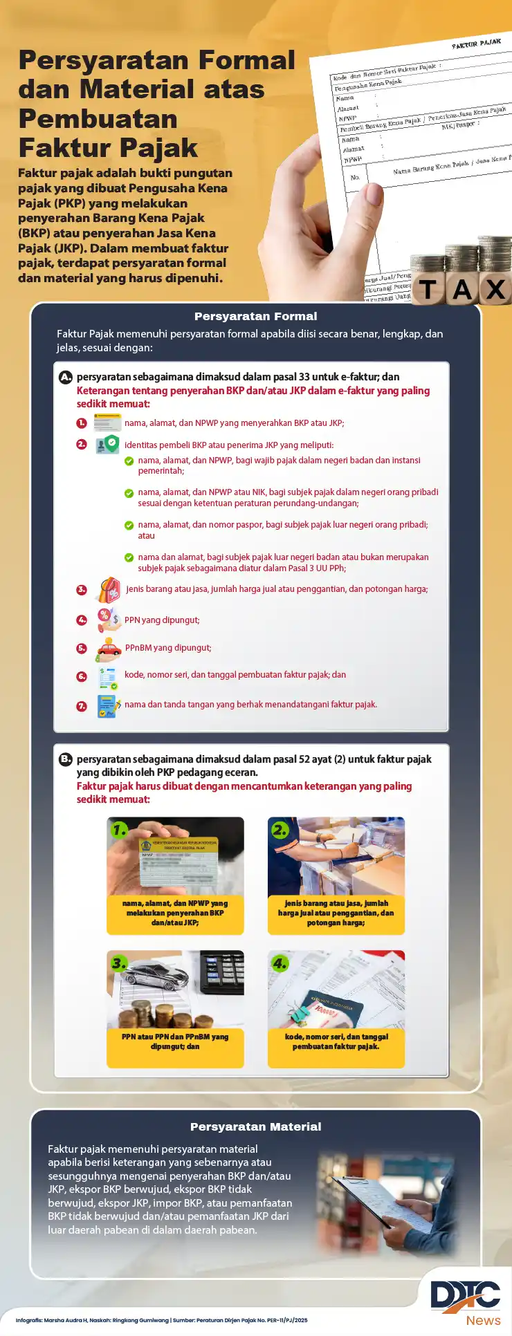 Persyaratan Formal dan Material atas Pembuatan Faktur Pajak