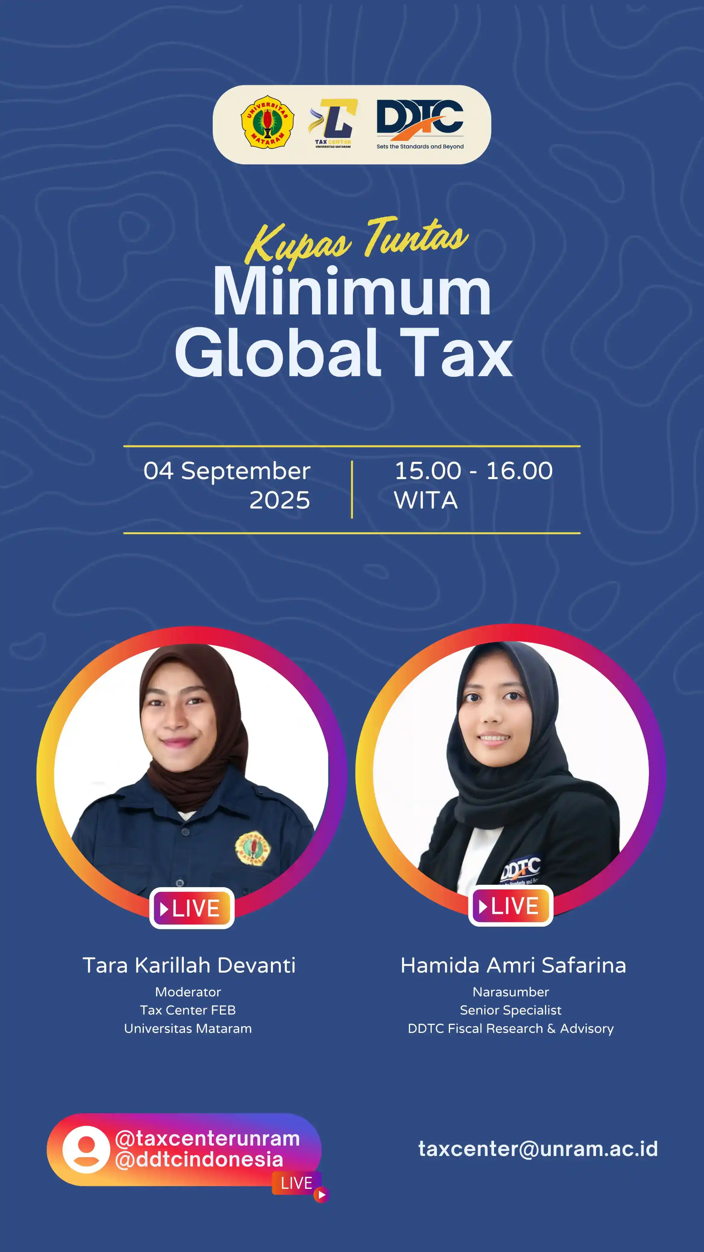 Gandeng DDTC, Tax Center Unram Gelar Podcast Soal Pajak Minimum Global