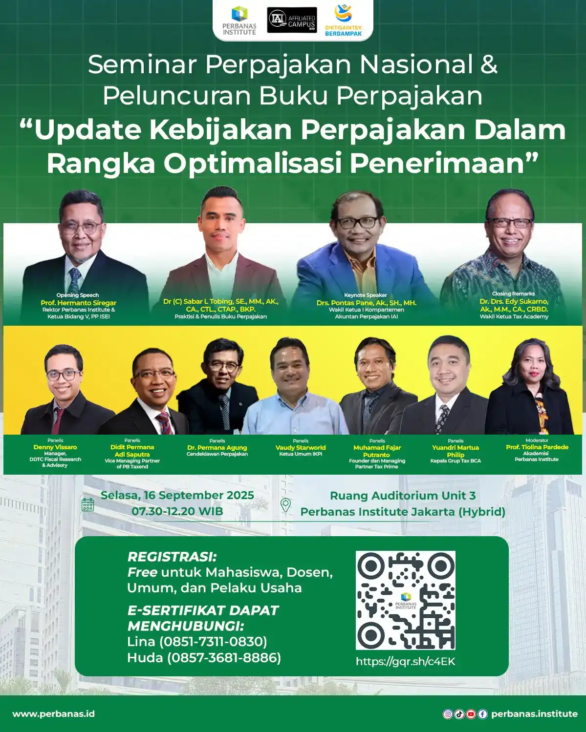 Update Kebijakan Perpajakan, Perbanas Adakan Seminar Nasional