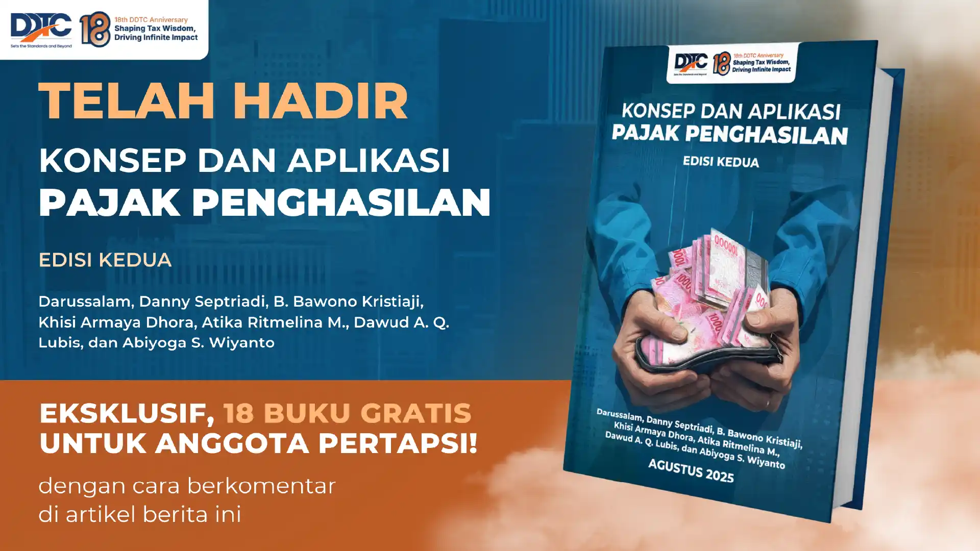 DDTC Rilis Buku Konsep & Aplikasi PPh, Anggota PERTAPSI Dapat Gratis!