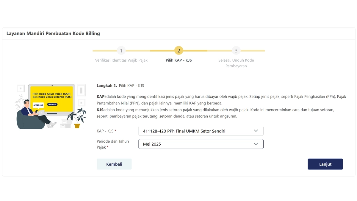 PPh Final UMKM 0,5% Disetor Per Masa Pajak, Kode Billing Lewat Coretax