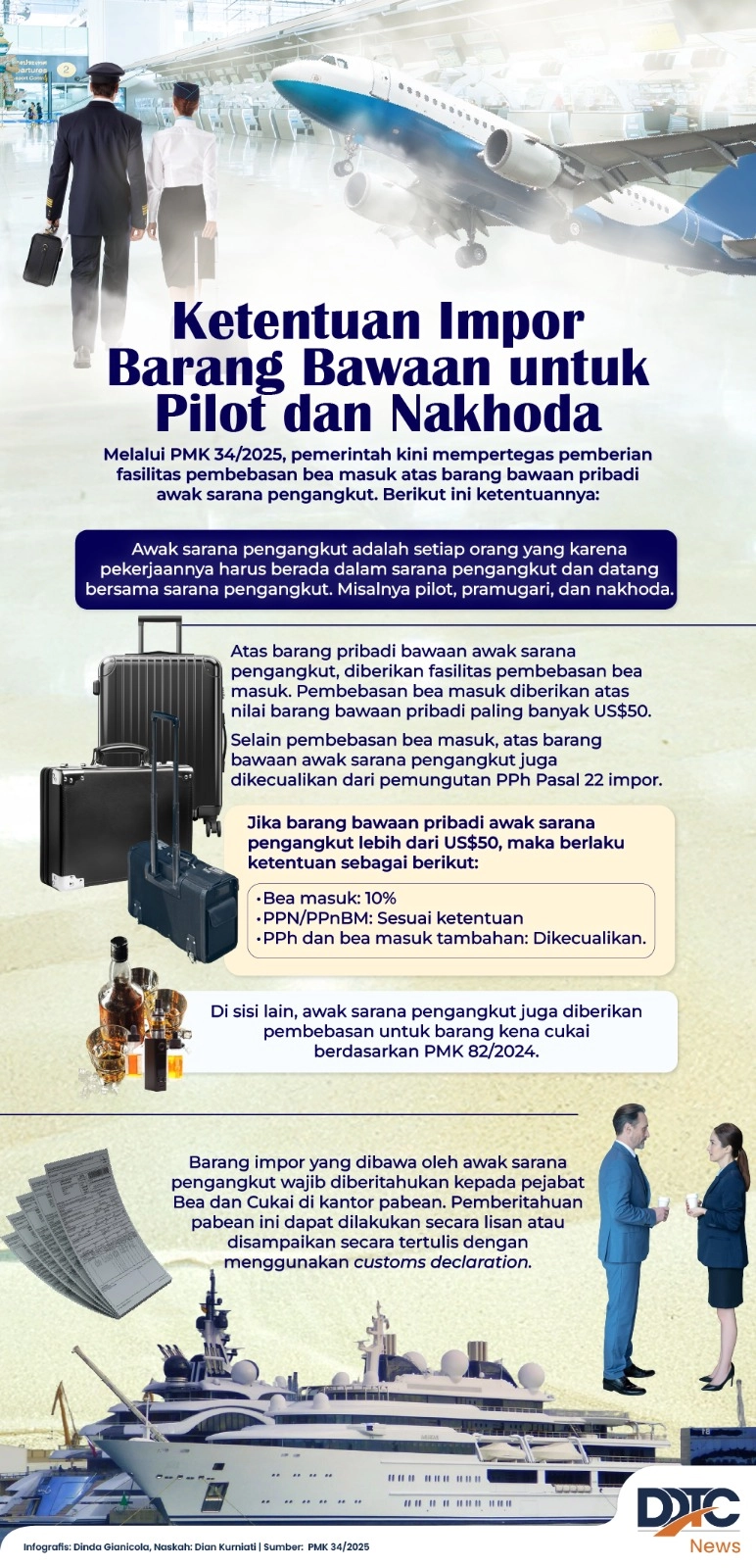 Ketentuan Impor Barang Bawaan untuk Pilot dan Nakhoda