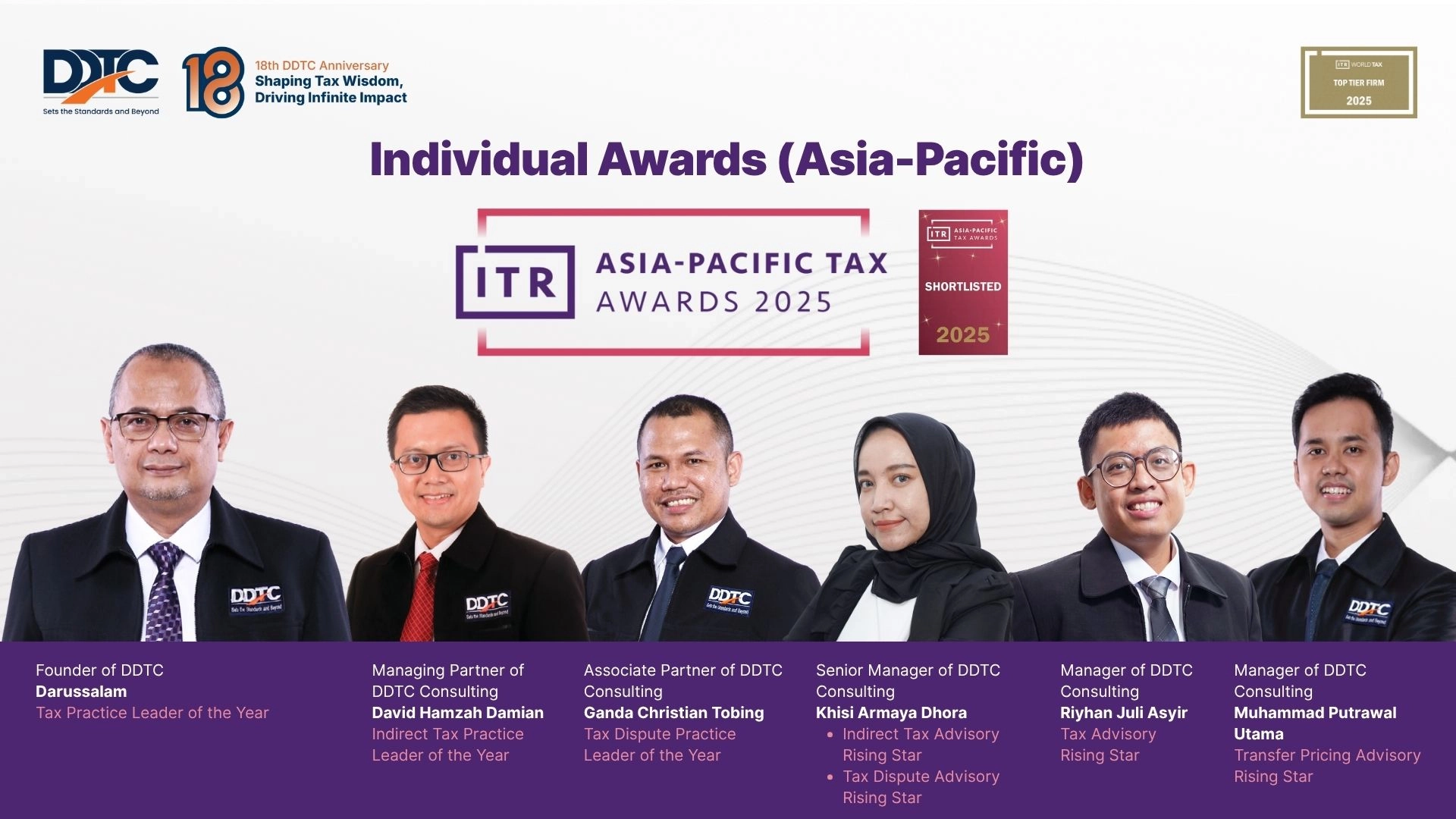 Enam Profesional DDTC Masuk Nominasi ITR Asia-Pacific Awards 2025