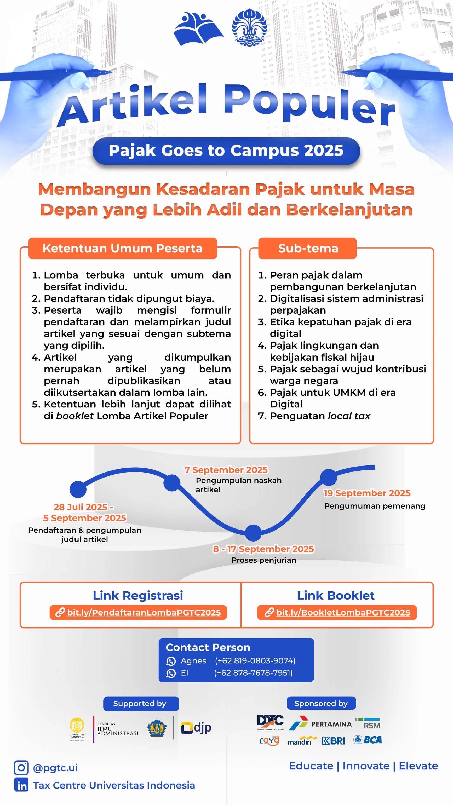 Pajak Goes to Campus 2025 Tax Centre FIA UI, Ada Lomba Menulis Populer