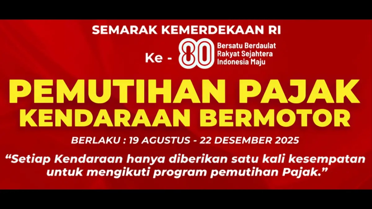 Pemprov Gelar Pemutihan Pajak Kendaraan, Berlaku Sampai 22 Desember