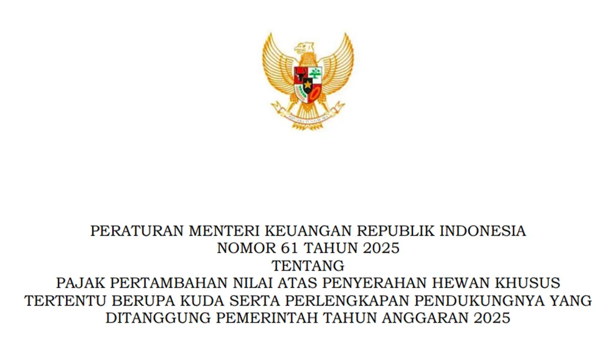 PMK Baru! PPN atas Penyerahan Kuda Kavaleri Ditanggung Pemerintah