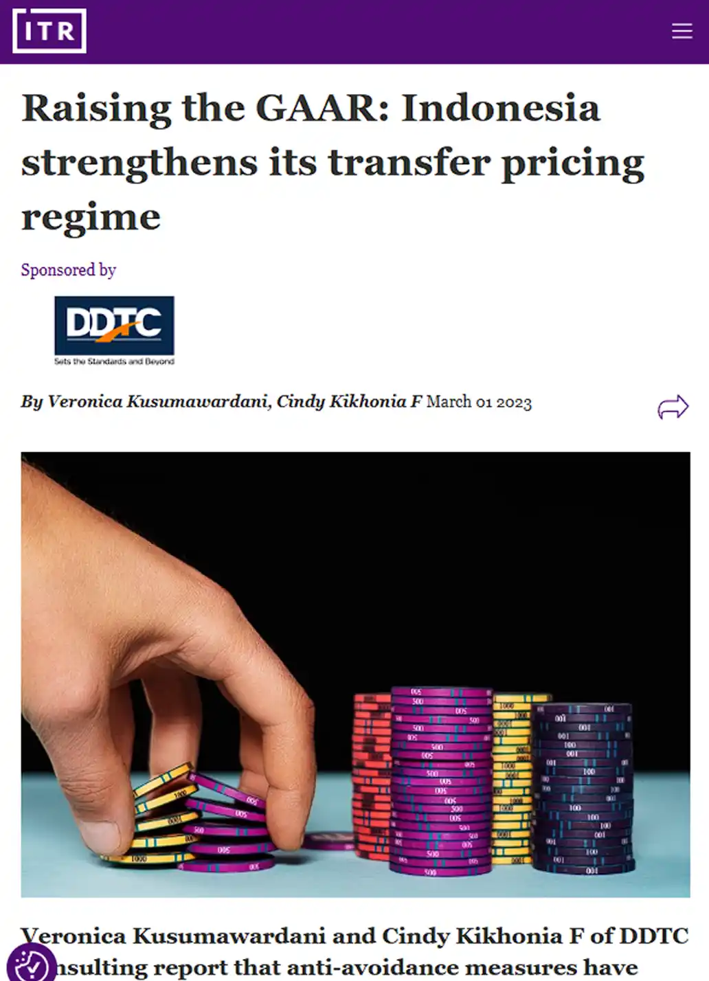 Cover Raising the GAAR: Indonesia Strengthens Its Transfer Pricing Regime